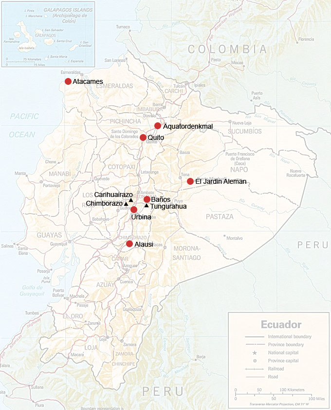 Übersichtskarte Ecuador