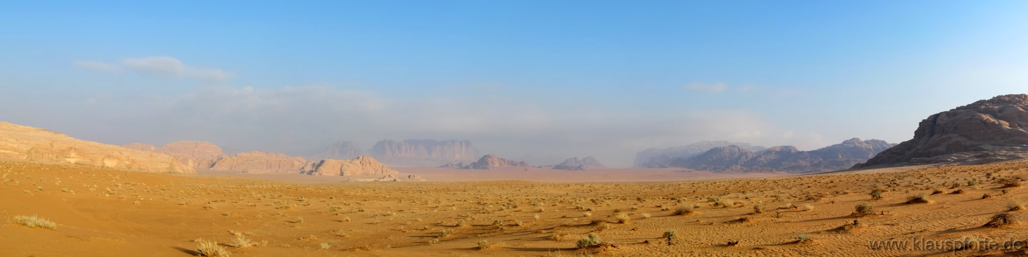 Ein letzter Blick auf die Wüste im Wadi Rum